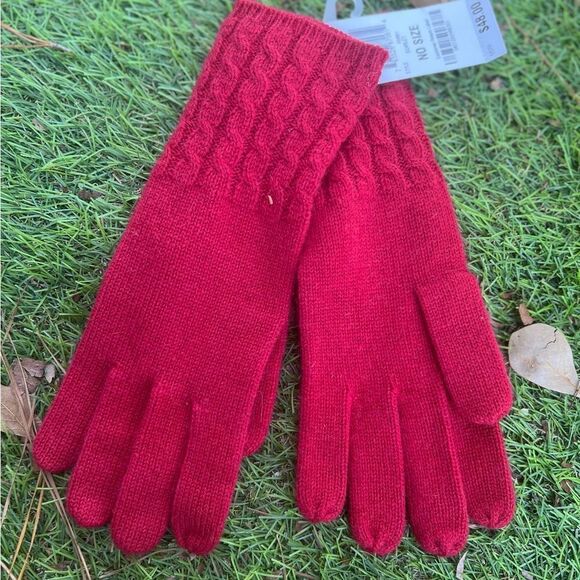 Charter Club‎ 100% Cashmere Light Weight Gloves Touch Screen Compatible Red NWT - Picture 1 of 2